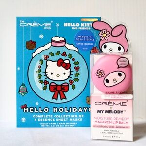 Hello Kitty My Melody Lip Balm Sanrio 4 Piece Face Mask Set Christmas